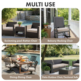 MIULEE poolside setup with beige cushions enhances outdoor dining comfort