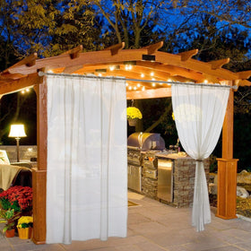MIULEE sheer voile curtain with rod-pocket fits standard porch rods for easy setup.