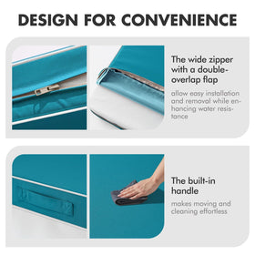 MIULEE Teal seat cushion features built-in handle for easy moving.