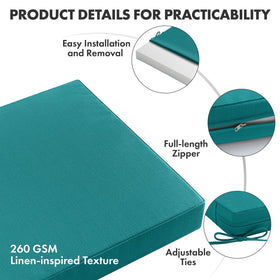 MIULEE turquoise cushion tie system secures cushions on various chair styles