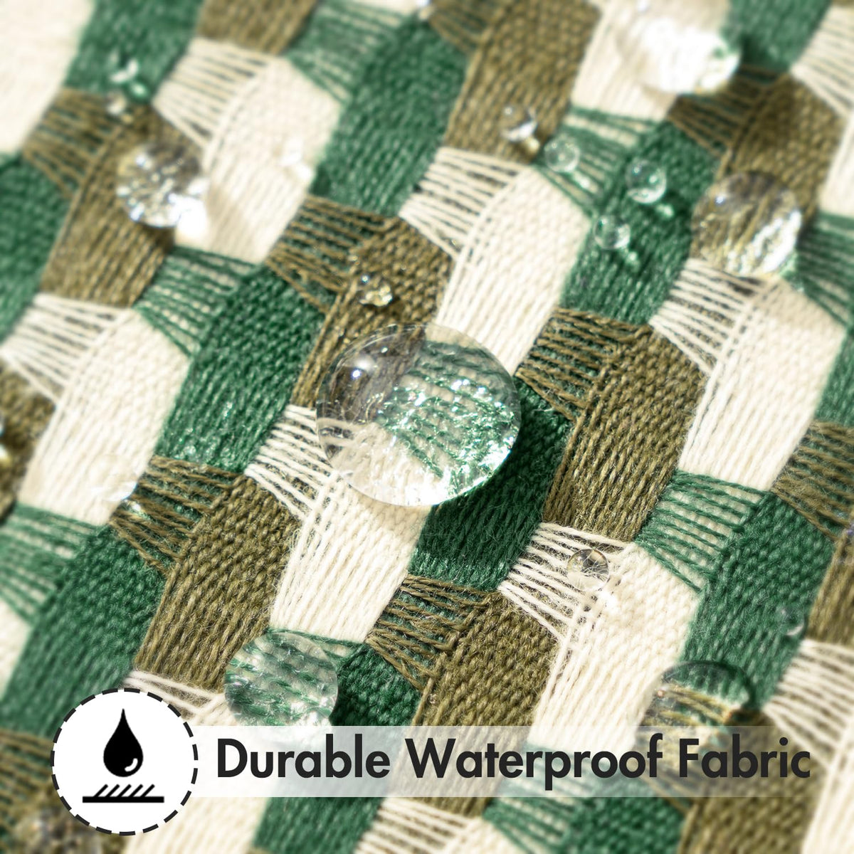 MIULEE waterproof fabric swatches show weather-ready option for garden spaces.