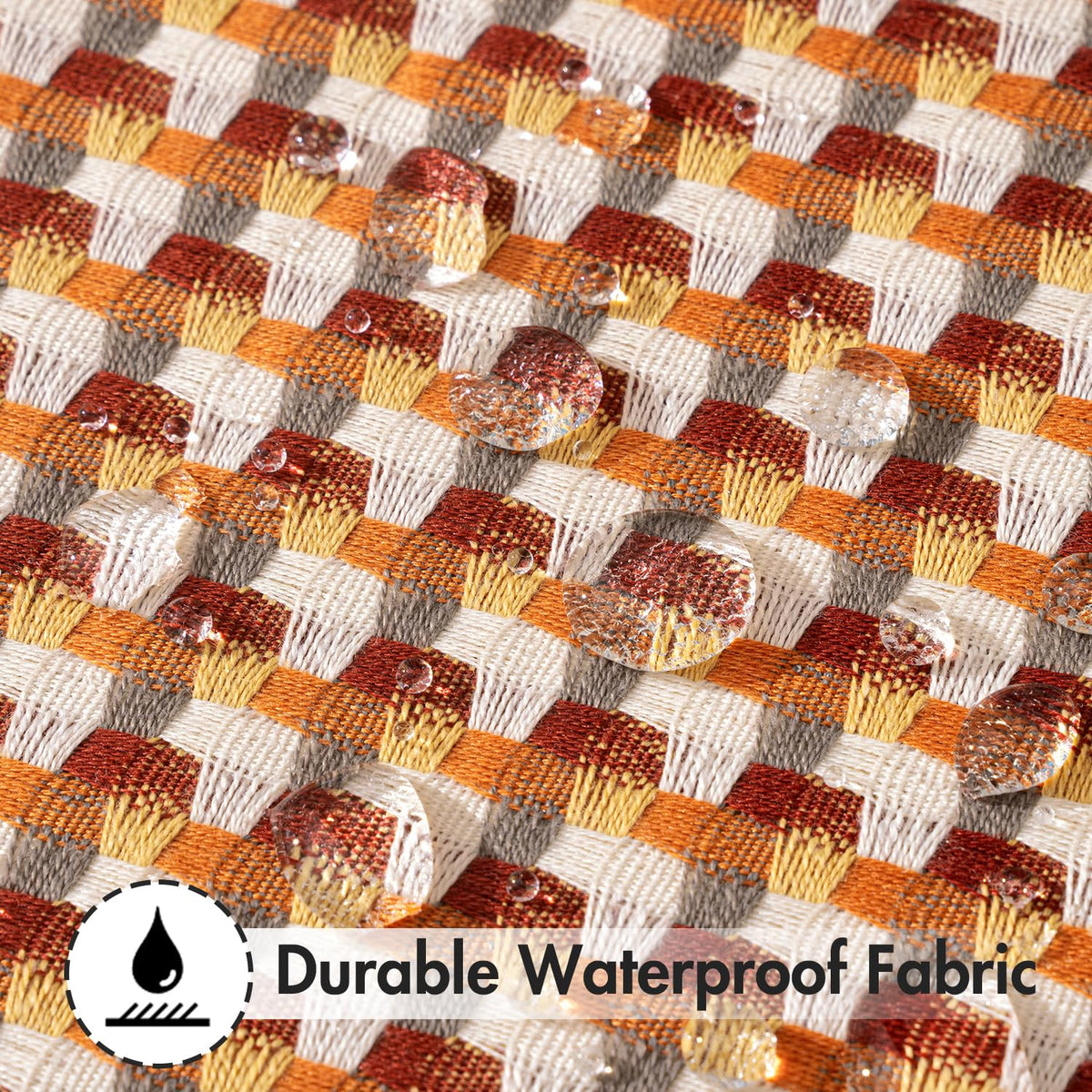 MIULEE waterproof pillow cover demonstrates durable protection against light rain outdoors.