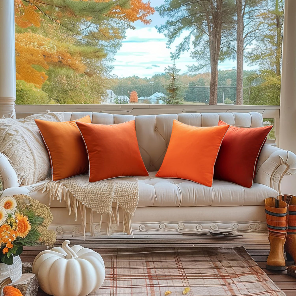 MIULEE waterproof outdoor pillow cover with durable coating
