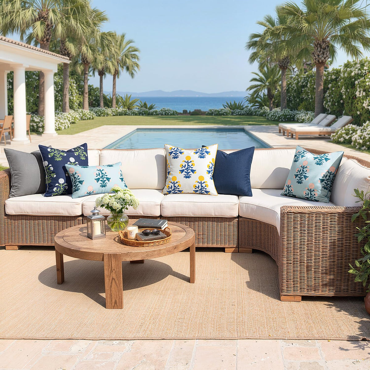 MIULEE waterproof PU fabric protects cushions from rain and splashes