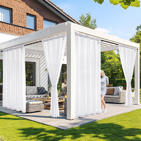 MIULEE white privacy outdoor curtains keep your patio private with waterproof protection.