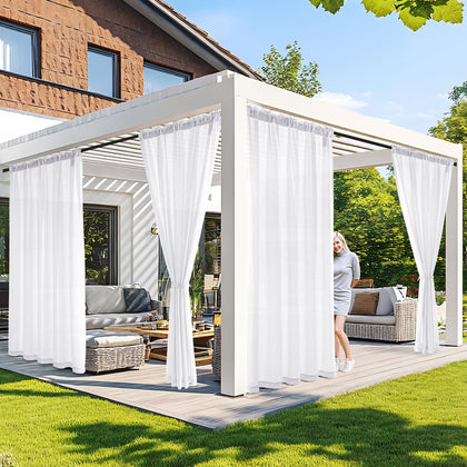 MIULEE white privacy outdoor curtains keep your patio private with waterproof protection.