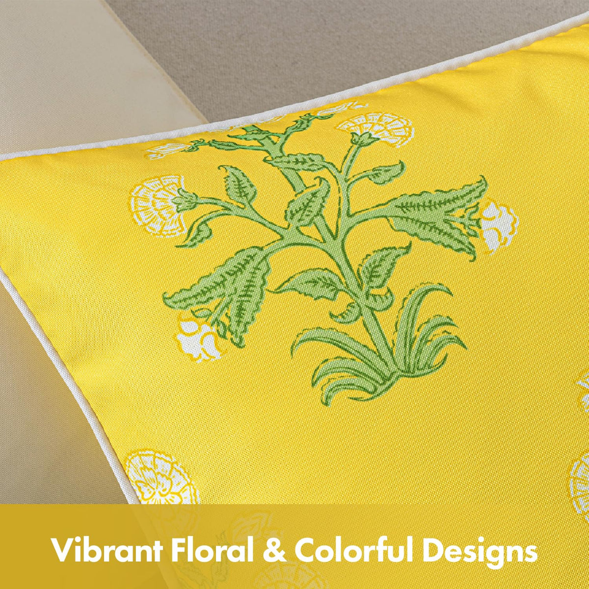 MIULEE yellow accent outdoor decor brightens patios and porches.