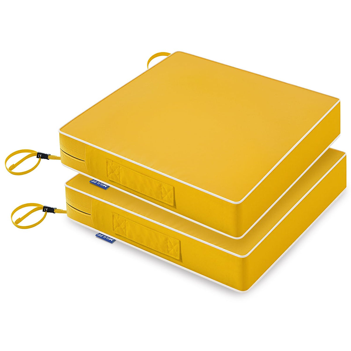 MIULEE yellow outdoor chair cushions on a patio chair, enhancing comfort for lounging
