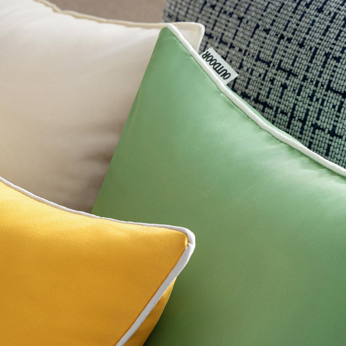 MIULEE farmhouse-yellow pillow cover adds bright decor to patios and balconies.