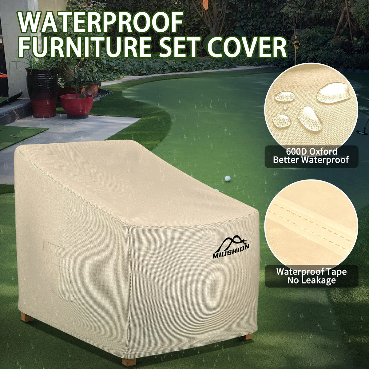 Miushion air vent design reduces moisture buildup during rain or humidity.
