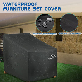 Miushion cover features adjustable buckles to secure against wind.