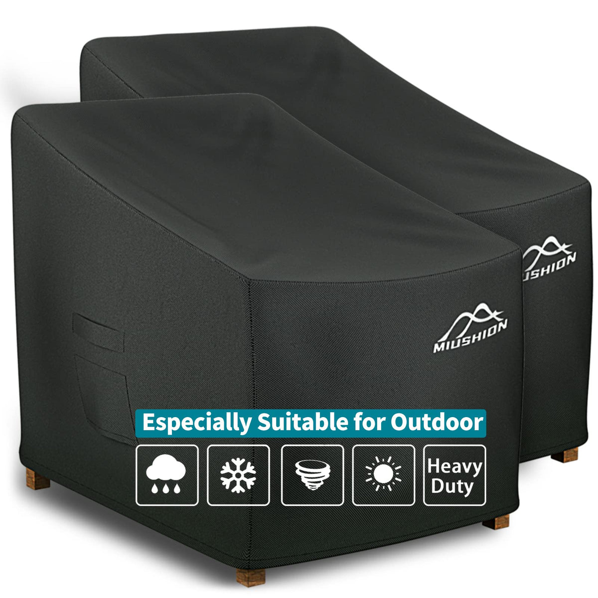 Miushion patio chair covers fully protect deep-seat chairs from sun and rain.