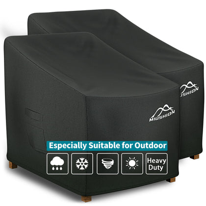 Miushion patio chair covers fully protect deep-seat chairs from sun and rain.