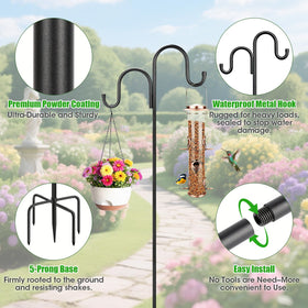 Heavy-duty MIUVIBENI bird feeder pole with a five-prong base for stability.
