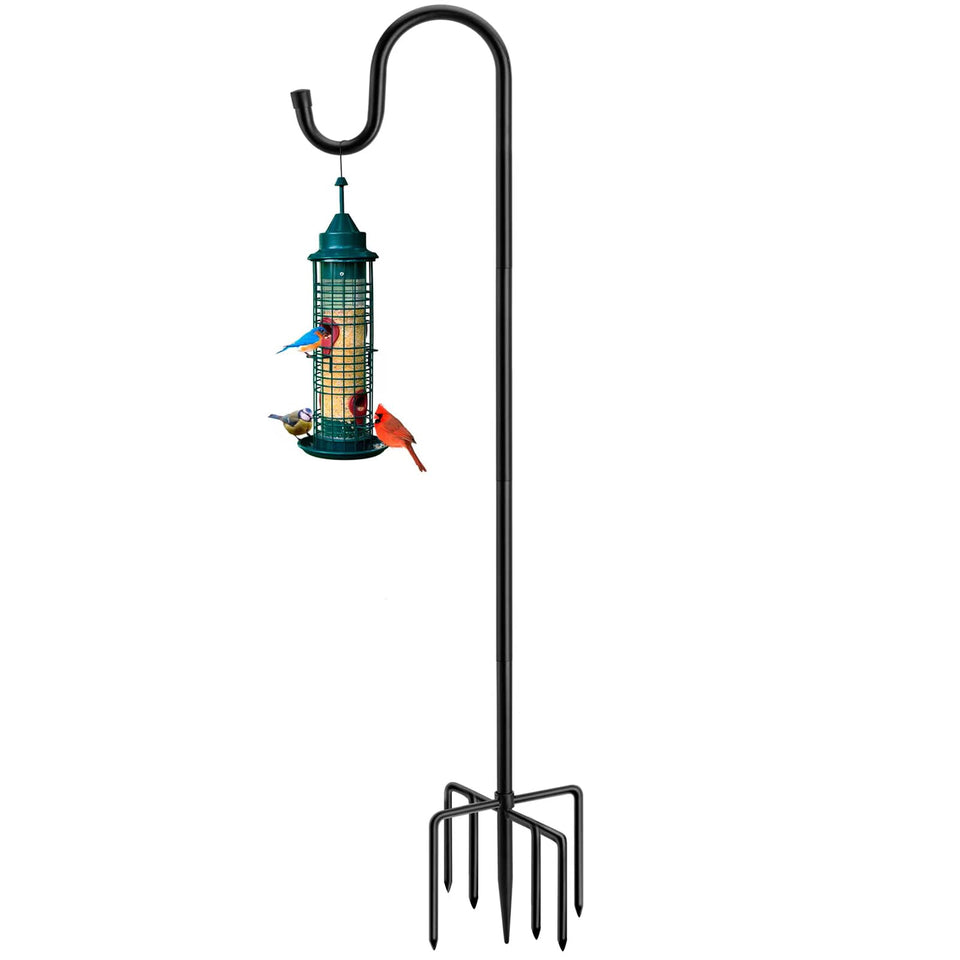 MIUVIBENI shepherds hook with seven-prong base for stable outdoor displays