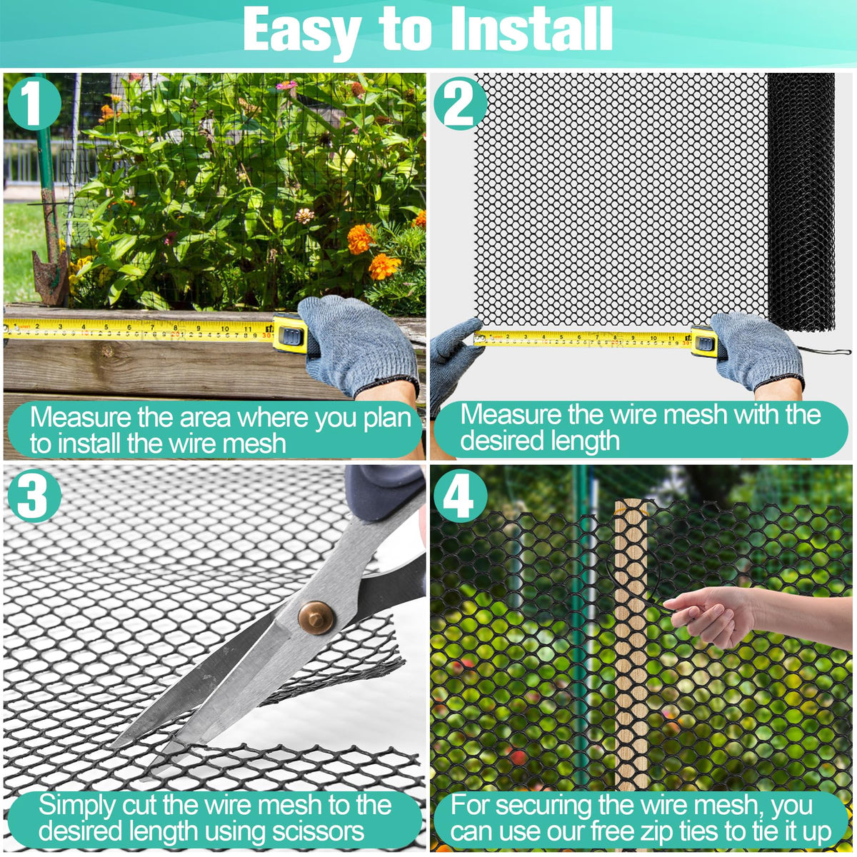 Miuwauer black mesh fence blends into garden settings with protective barrier