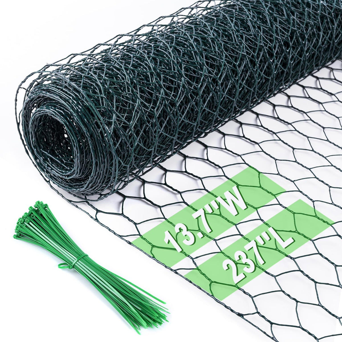 Miuwauer chicken wire 13.7 x 237 in mesh for flexible garden fencing and pet containment