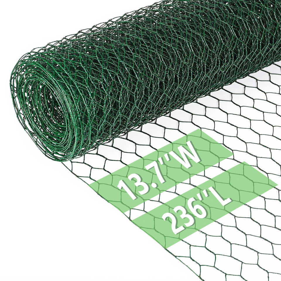 Miuwauer chicken wire 13.7x236 inch mesh for versatile garden fencing and enclosures.