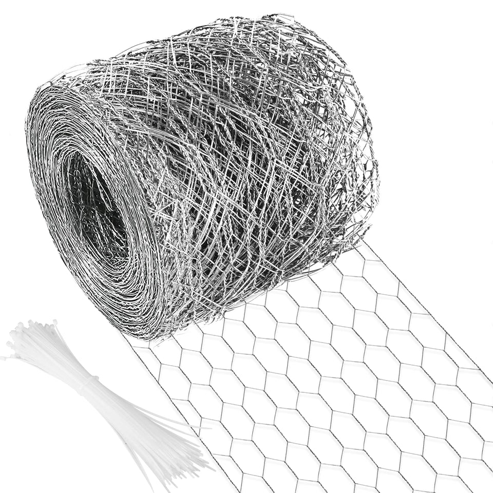 Miuwauer chicken wire hexagonal mesh closeup highlighting durable galvanized coating for long-lasting fences.