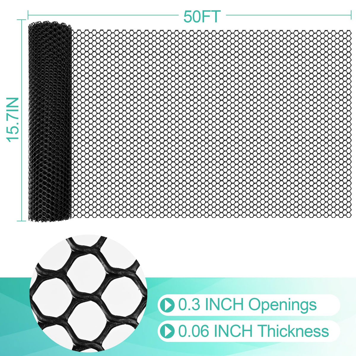 Miuwauer chicken wire netting roll with 0.3inch opening for gardens