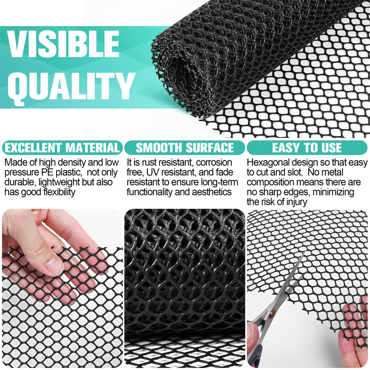 UV resistant Miuwauer mesh netting protects gardens and poultry areas.