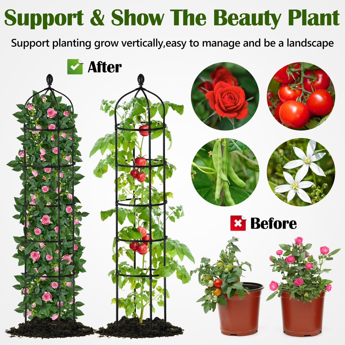 Miuwauer indoor-outdoor trellis suitable for light plants and pots