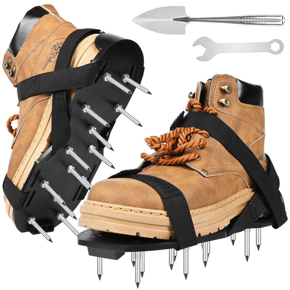 Miuwauer lawn aerator shoes with sturdy PP sole for stable walking and efficient aeration.