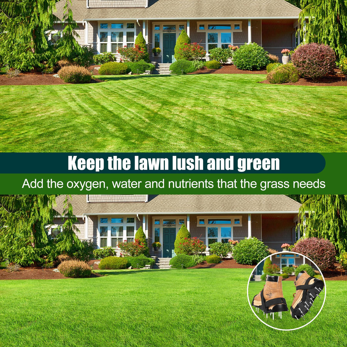 Miuwauer safety design keeps spikes secure for confident lawn work.
