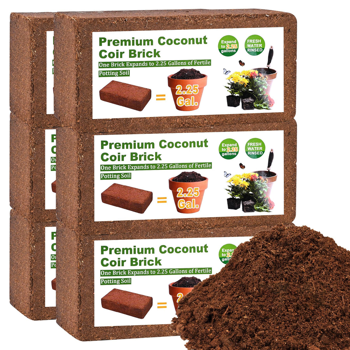 Miuwauer Organic Coco Coir Brick expands when hydrated for planting.