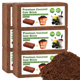 Miuwauer Organic Coco Coir Brick expands when hydrated for planting.