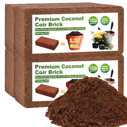 Miuwauer organic coco coir brick, dry and compact before hydration for easy storage.