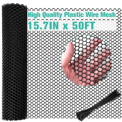 Miuwauer plastic mesh fence sheet 15.7in x 50ft for durable poultry fencing