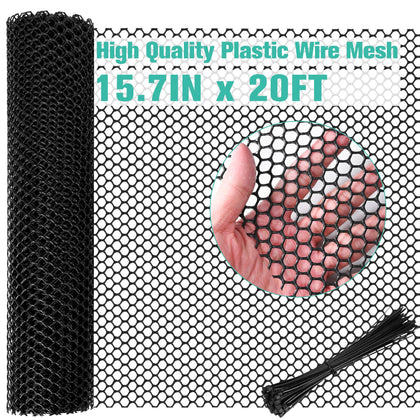 Miuwauer plastic mesh fence sheet with 0.3 inch hex mesh for durable enclosures.