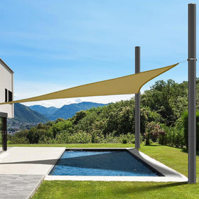 Miveda shade-sail poles 10ft setup in a backyard for shade