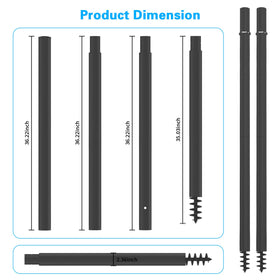 Miveda shade-sail poles black finish blending with outdoor decor