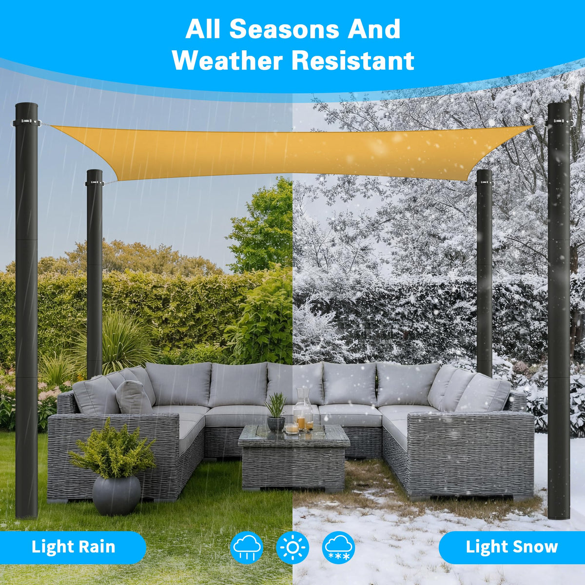 Miveda heavy-duty shade-sail posts keep outdoor spaces cooler
