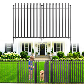 MIWEVRO 10-panel fence with gate, portable no-dig barrier for pets and garden beds.