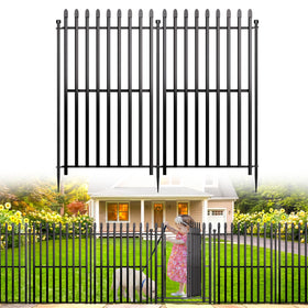 MIWEVRO 10-panel no-dig garden fence panels used as a portable border for beds.