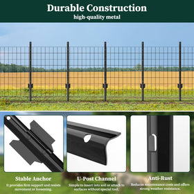 MIWEVRO fence post with anchor plate supports stable layout.
