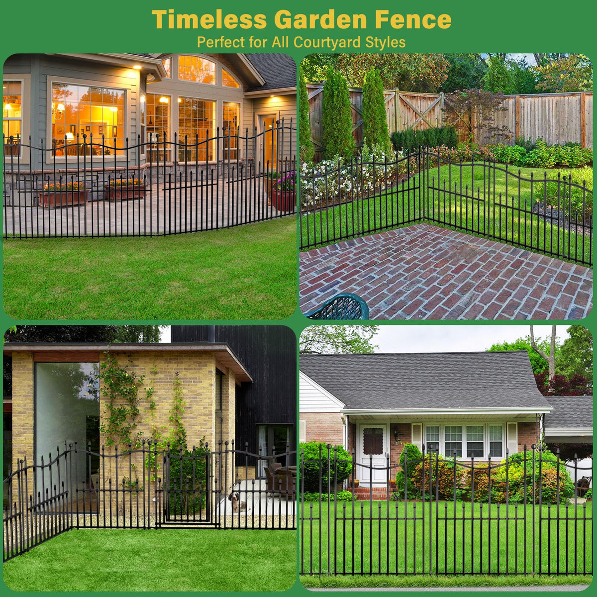 MIWEVRO multi-panel yard border fence extending garden boundaries