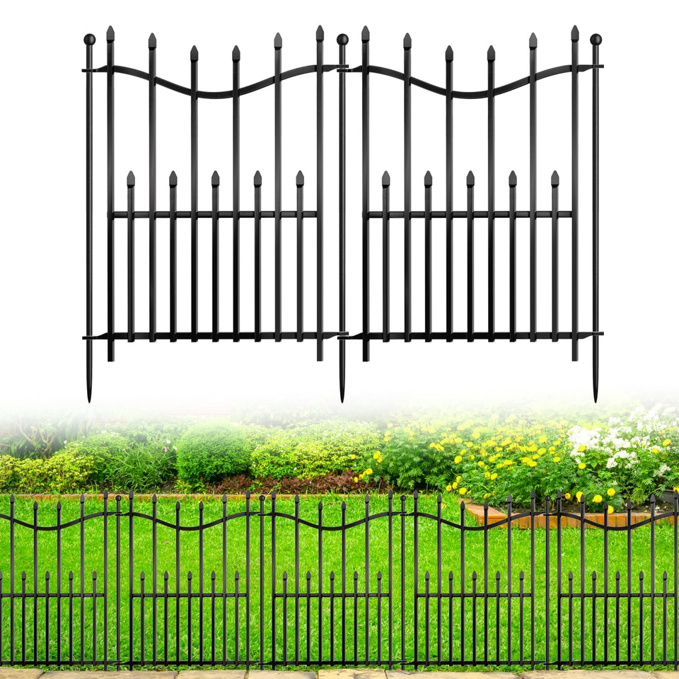 MIWEVRO no-dig garden fence panel assembly for quick setup