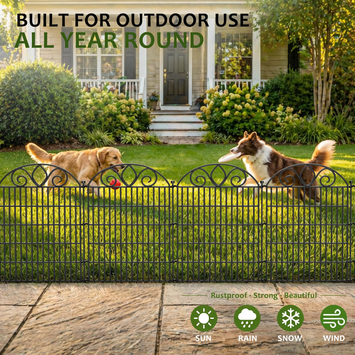 MIWEVRO rustproof metal construction withstands rain, sun, and seasonal use.