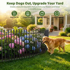 MIWEVRO rustproof metal fence close-up highlighting durable coating.