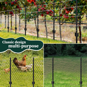 MIWEVRO durable metal fence post in outdoor garden setup.