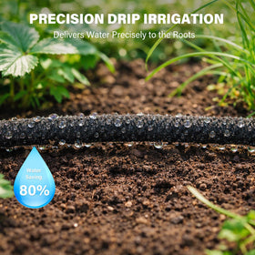 MIXC 100ft drip irrigation tubing ready for garden deployment