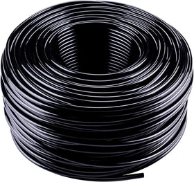 MIXC 400ft quarter-inch distribution tubing coiled for compact storage and easy installation.