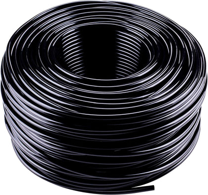 MIXC 400ft quarter-inch distribution tubing coiled for compact storage and easy installation.