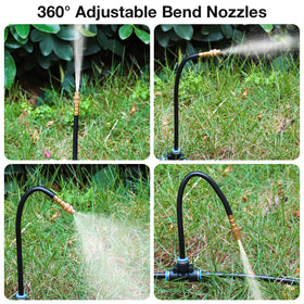 MIXC bendable emitter rods positioned for versatile watering setups