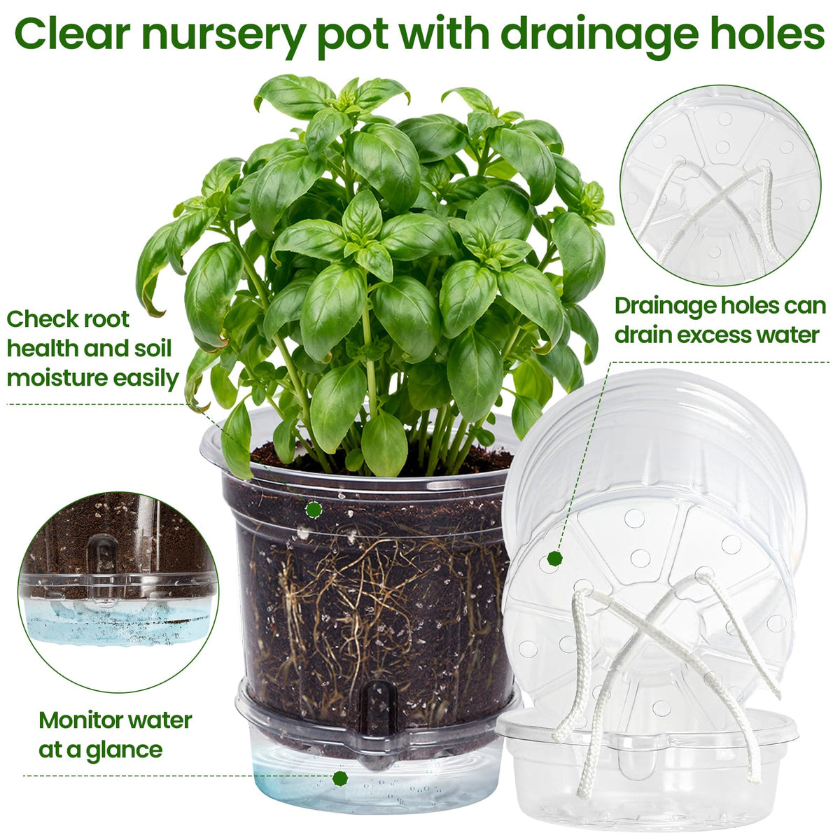 MIXC bottom reservoir with water level indicator helps you time watering