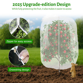Mixc breathable mesh protects fruit trees from insects and birds across growing seasons.